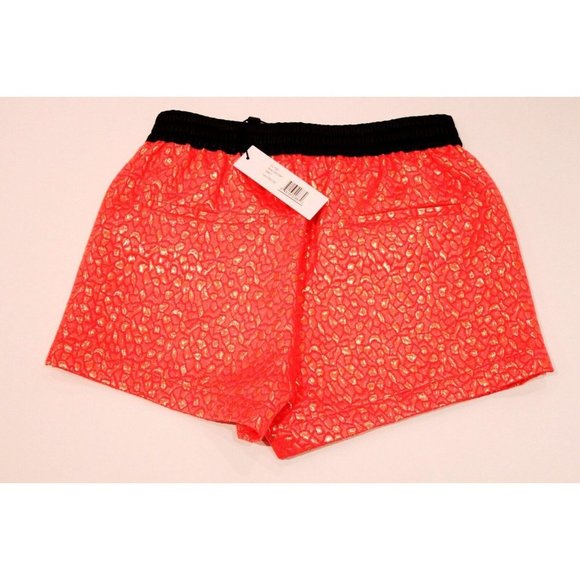 CUT 25 by YIGAL AZROUEL Melon  GLITTER SHORTS Metallic LEATHER Waistband ( 2 ) - Picture 3 of 3